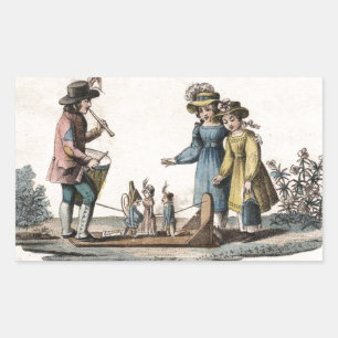 Antike Puppenthäuser zeigen Tanz Rechteckiger Aufkleber