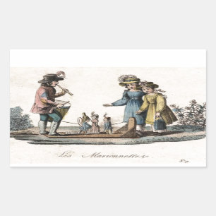 Antike Puppenthäuser zeigen Tanz Rechteckiger Aufkleber