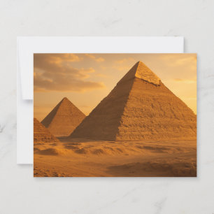 Antike Pyramiden von Gizeh Goldene ägyptische Post Postkarte