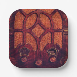 Antike Radiokunst Deko Kathedrale braun Pappteller