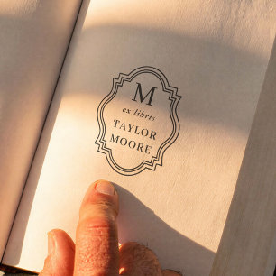 Antike Rahmen Minimal Monogramm Ex Libris Buch Permastempel