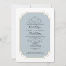 Antike Regency-Staubblau-Gold-Hochzeit
