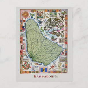 Antike Reise Karten von Barbados