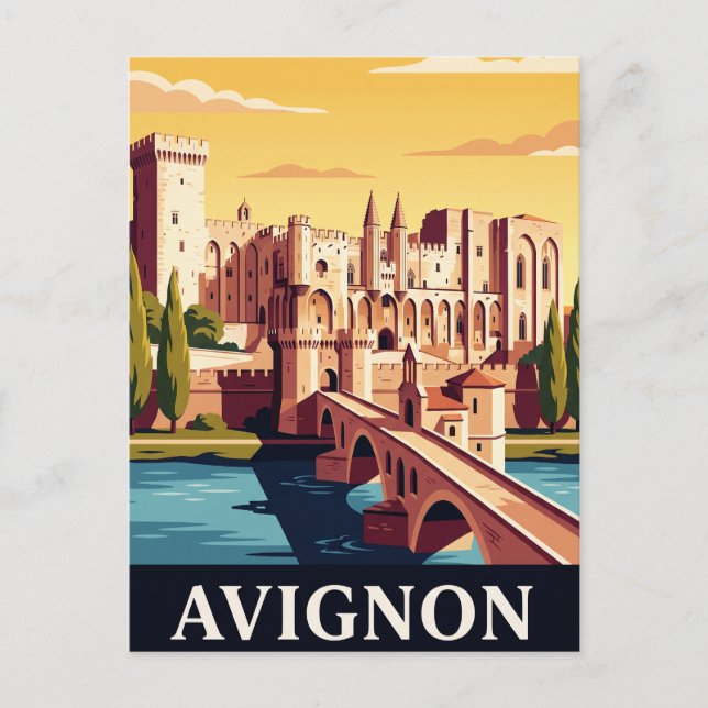 Antike Reise-Postkarte Avignon Postkarte (Vorderseite)