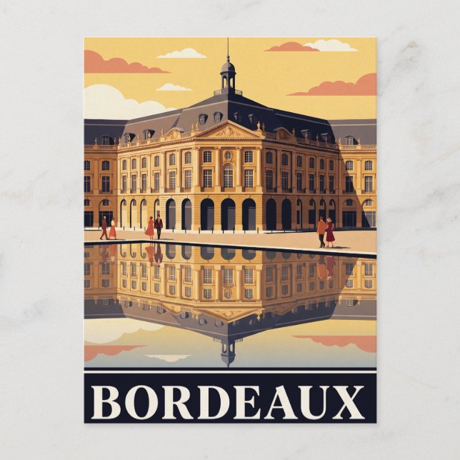 Antike Reise-Postkarte Bordeaux Postkarte (Vorderseite)