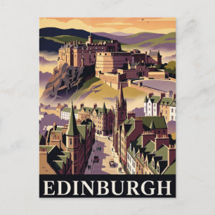 Antike Reise-Postkarte EDINBURGH Postkarte