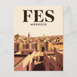 Antike Reise-Postkarte | Fes, Marokko Postkarte