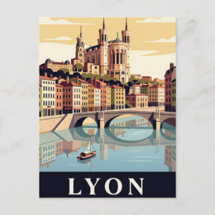 Antike Reise-Postkarte Lyon Postkarte