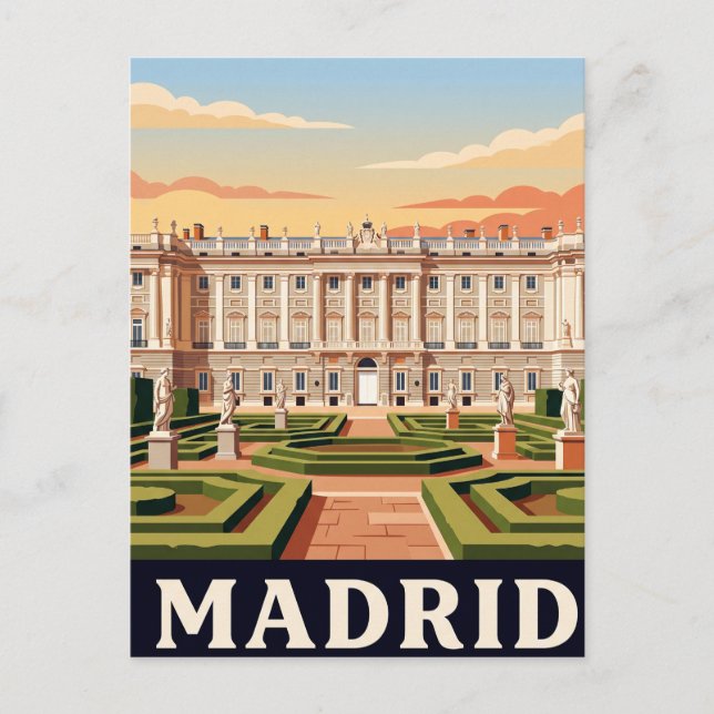 Antike Reise-Postkarte Madrid Postkarte (Vorderseite)