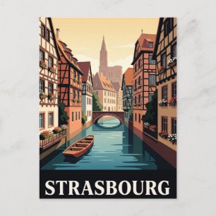 Antike Reise-Postkarte Straßburg Postkarte