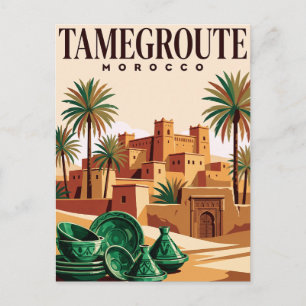 Antike Reise-Postkarte Tamegroute Marokko Postkarte