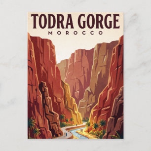 Antike Reise-Postkarte   Todra-Schlucht Marokko Postkarte