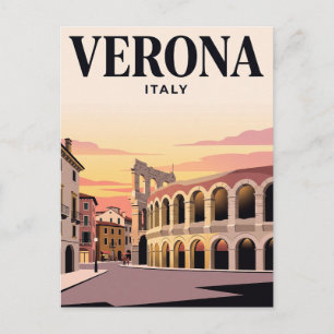 Antike Reise-Postkarte Verona, Italien Postkarte