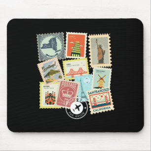 Antike Reise-Postwertzeichen Urlaub Philatelie Mousepad