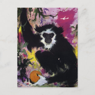 Antike Reisepostkarte Gibbon-Affe Ferner Osten Postkarte