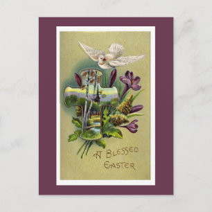 Antike religiöse Osterkreuz-Postkarte Feiertagspostkarte