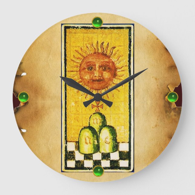ANTIKE RENAISSANCE TAROTS 19 /THE SUN GROßE WANDUHR (Vorderseite)