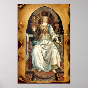 ANTIKE RENAISSANCE TAROTS 5/ DER PAPST Pergament Poster
