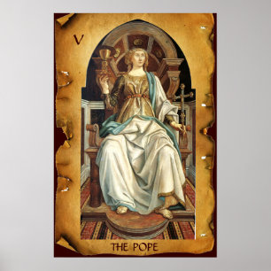 ANTIKE RENAISSANCE TAROTS 5/ DER PAPST Pergament Poster