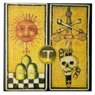ANTIKE RENAISSANCE TAROTS/THE SUN , ACE OF SWORDS FLIESE