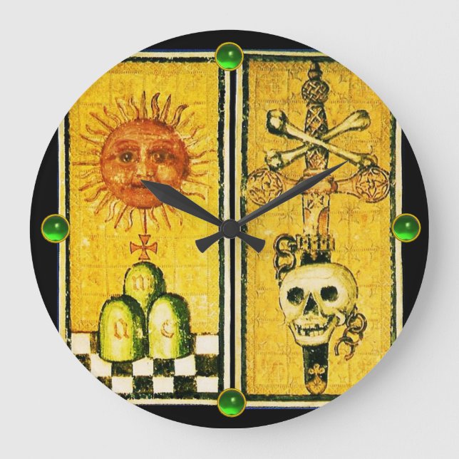 ANTIKE RENAISSANCE TAROTS/THE SUN , ACE OF SWORDS GROßE WANDUHR (Vorderseite)