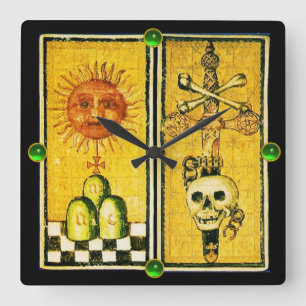 ANTIKE RENAISSANCE TAROTS/THE SUN , ACE OF SWORDS QUADRATISCHE WANDUHR