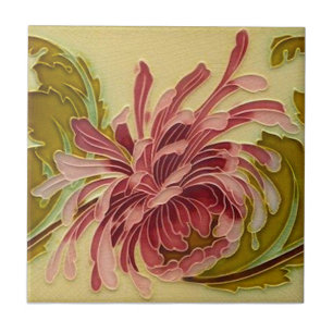 Antike Repro Chrysanthemum Border Tile Fliese
