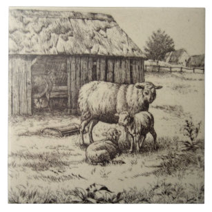 Antike Repro William Wise Sheep Fliese