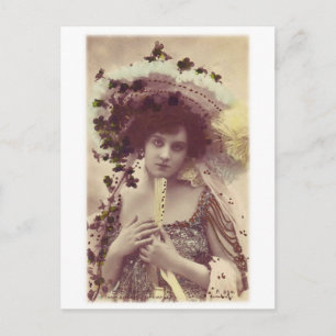Antike Retro-Frauen Französische Viktorianische Fr Postkarte