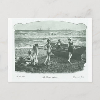 Antike Retro-Frauen Französische Viktorianische Fr Postkarte