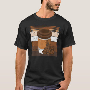 Antike Retro-Kaffeetasse & Bohnen Cappuccino Espre T-Shirt