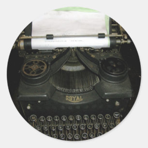 Antike Retro-Schreibmaschine, Schreibmaschine Runder Aufkleber