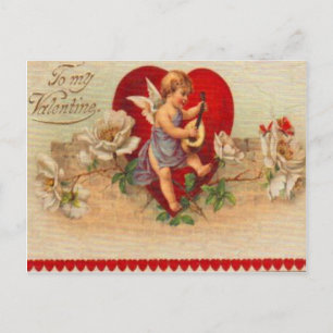 Antike Retro viktorianische Cupid Valentinstagskar Feiertagspostkarte