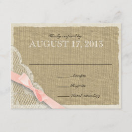 Antike, robuste BW Country Response Card RSVP Karte