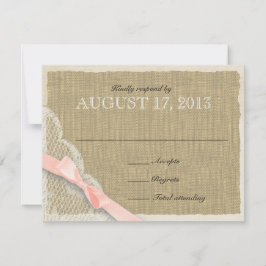 Antike, robuste BW Country Response Card RSVP Karte