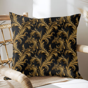 Antike Rococo Schwarz Gold Barock Kissen