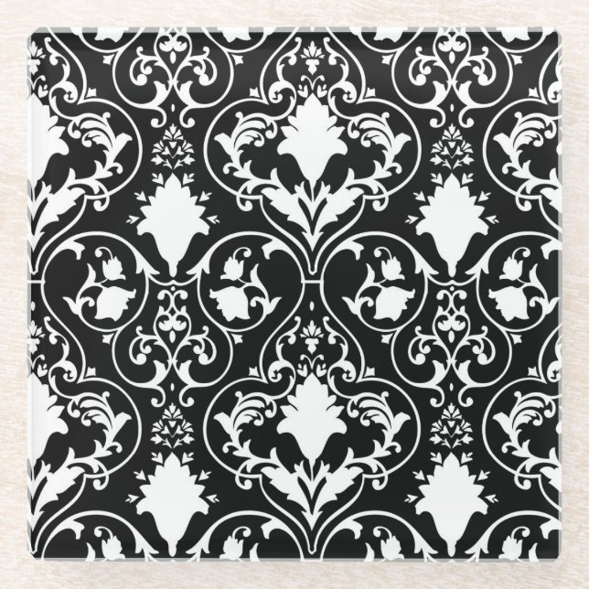 Antike Rolletapete 2 Glasuntersetzer (Vorderseite)