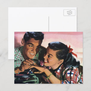 Antike Romantik, Verliebte Schulschwarmer Postkarte