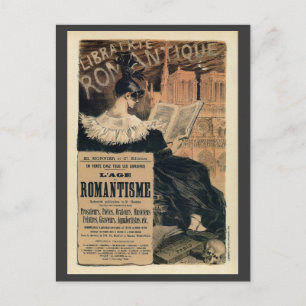 Antike romantische Bücherwerbung Postkarte
