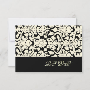 Antike + Romantische Damast-RSVP/diy Farbe+Schrift RSVP Karte