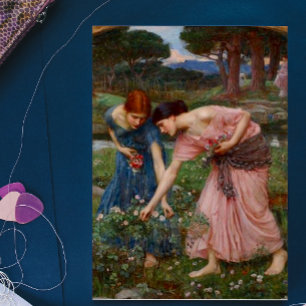 Antike Romantische Gartendamen Präraffaelitisch Dankeskarte