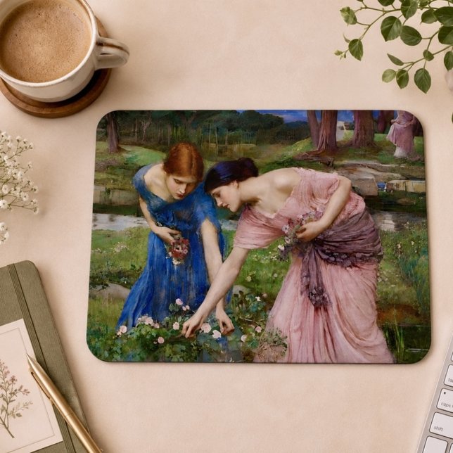 Antike Romantische Gartendamen Präraffaelitisch Mousepad (Von Creator hochgeladen)