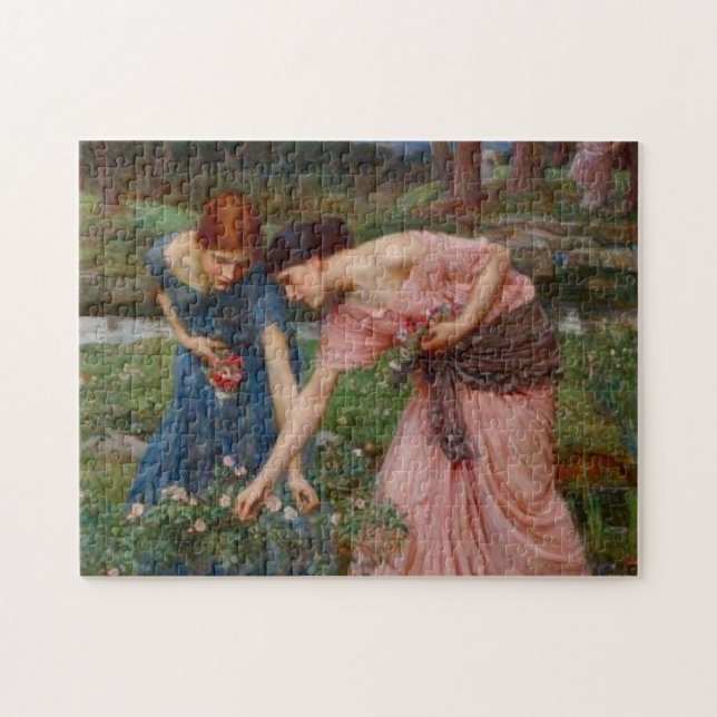 Antike Romantische Gartendamen Präraffaelitisch Puzzle (Horizontal)