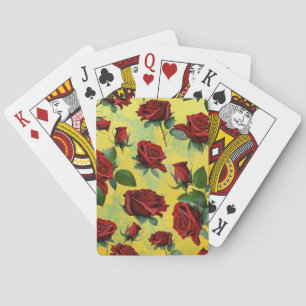 Antike romantische rote Rosen Liebe Spielkarten