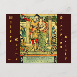 Antike romantische Walter Kranich Schlafen Beauty Postkarte