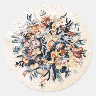 Antike römische italienische elegante florale Mosa Runder Aufkleber