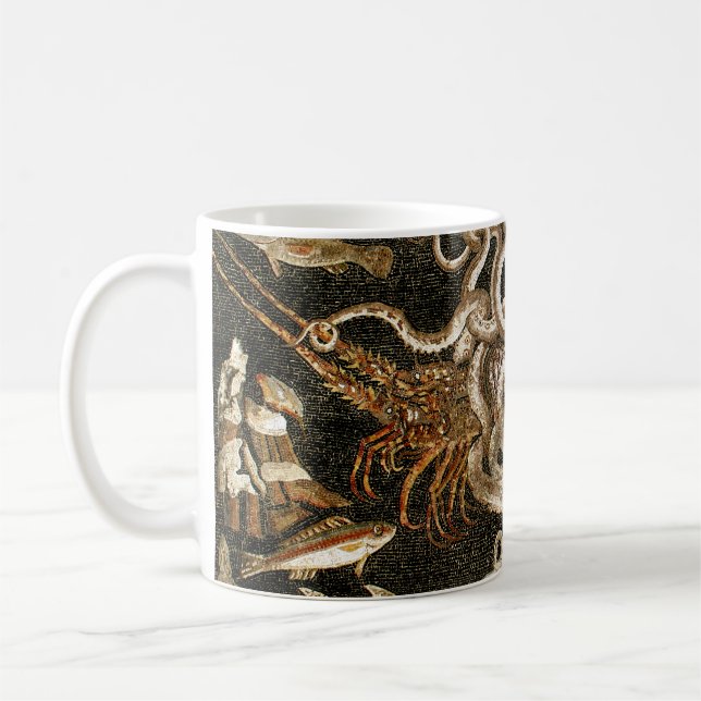 Antike römische Mosaik Pompeii Sea Life Steinmosai Kaffeetasse (Links)