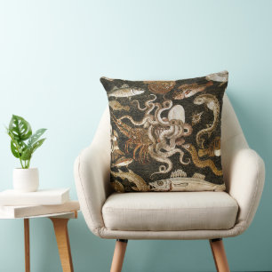 Antike römische Mosaik Pompeii Sea Life Steinmosai Kissen