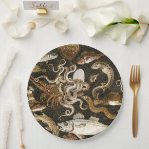 Antike römische Mosaik Pompeii Sea Life Steinmosai Pappteller