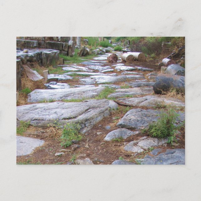 Antike römische Straße in der Stadt Ephesus, Türke Postkarte (Vorderseite)